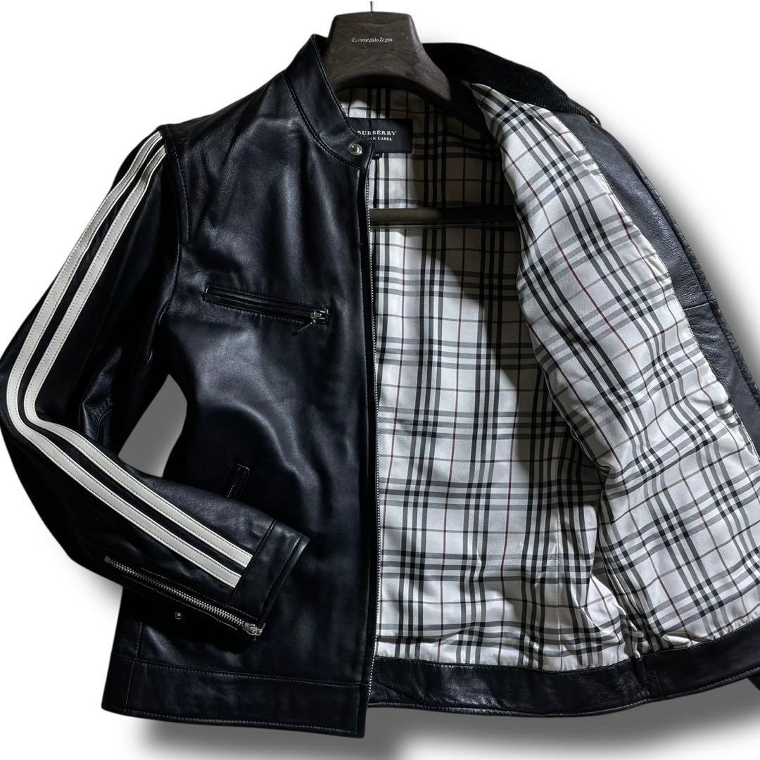 ①専用品バーバリーブラックレーベル ライダースジャケット ブルゾン