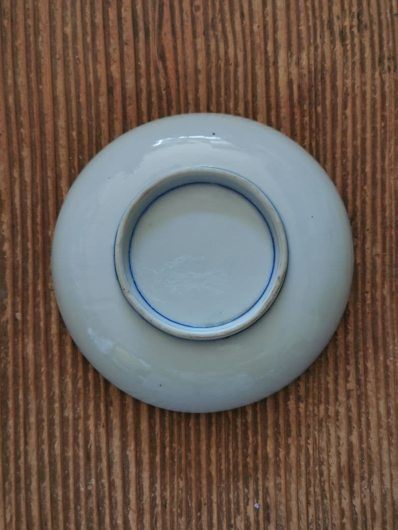 白磁青花 青絵 ダミエ線描 変わり市松花紋 汕頭レース風 ≒13㎝2