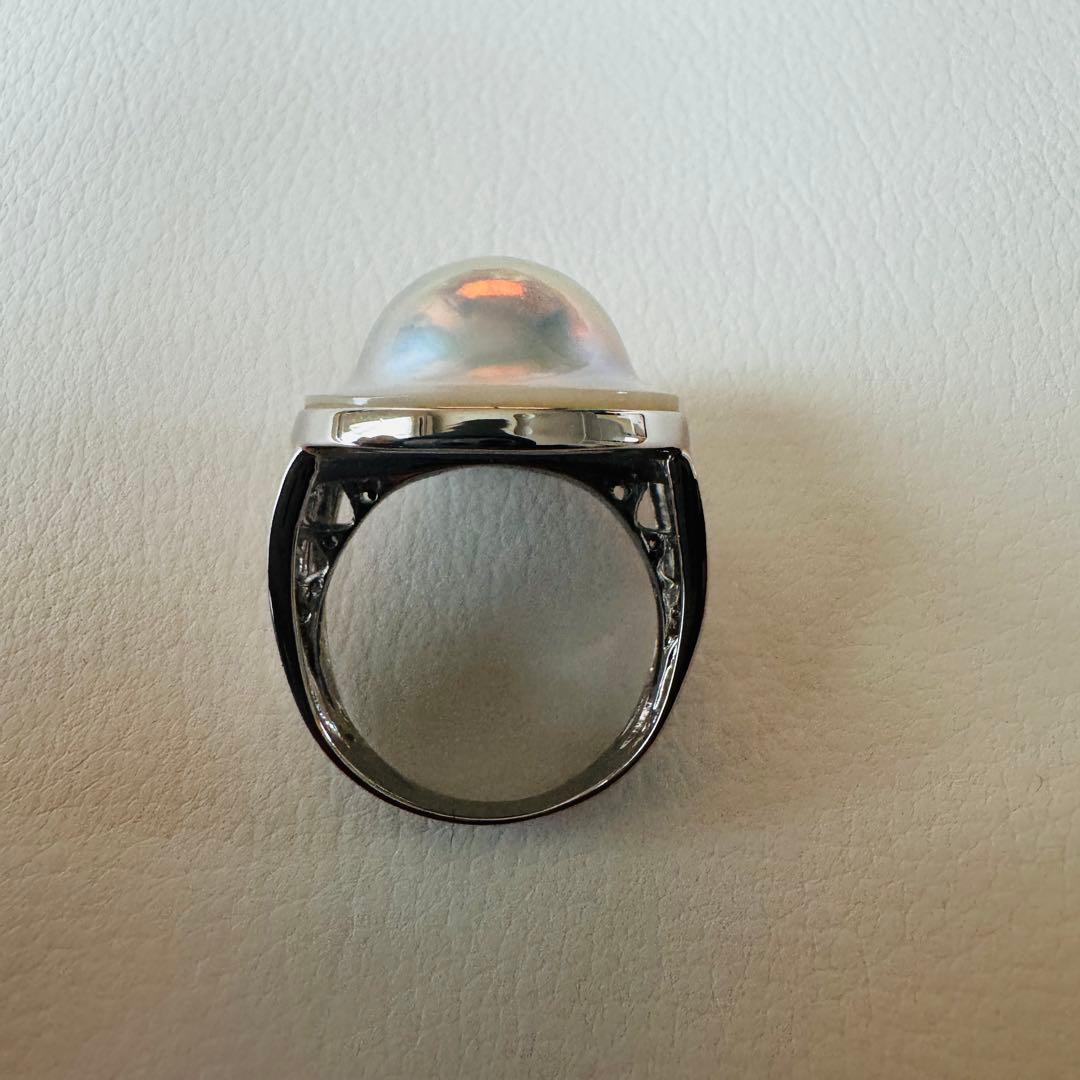 大粒 マベパール リング 指輪 シルバー925 13号 内径17mm - メルカリ