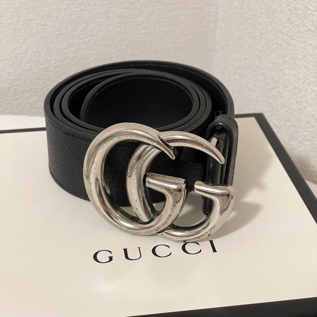 お値下げ】GUCCI ダブルG バックル レザーベルト ブラック ユニ