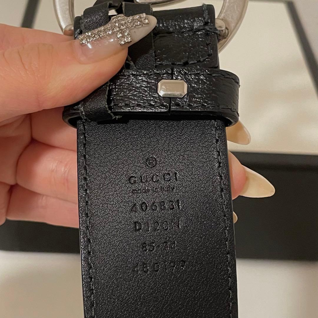 お値下げ】GUCCI ダブルG バックル レザーベルト ブラック ユニ