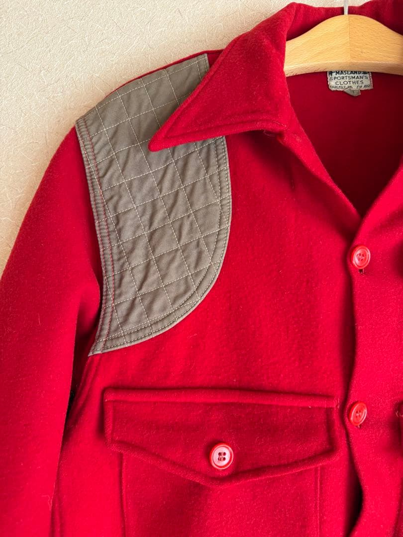 1950年代 ハンティングジャケット Masland ウールジャケット 赤