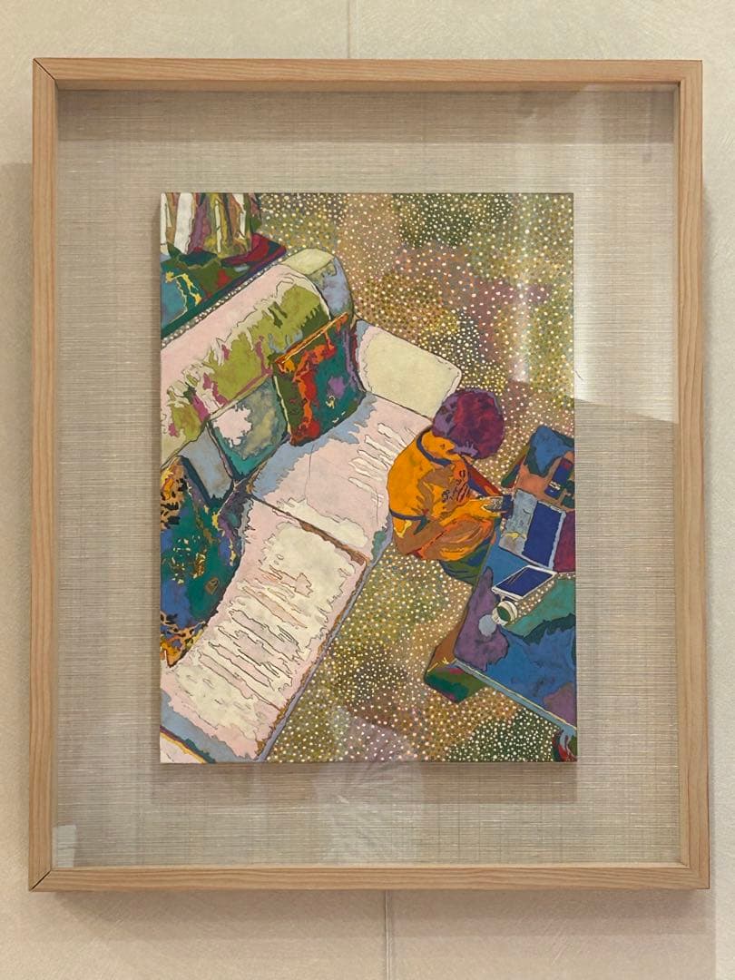 片野莉乃さん作　くつろぎ　日本画F4号 片野莉乃｜奨学生のご紹介｜一般財団法人神山財団