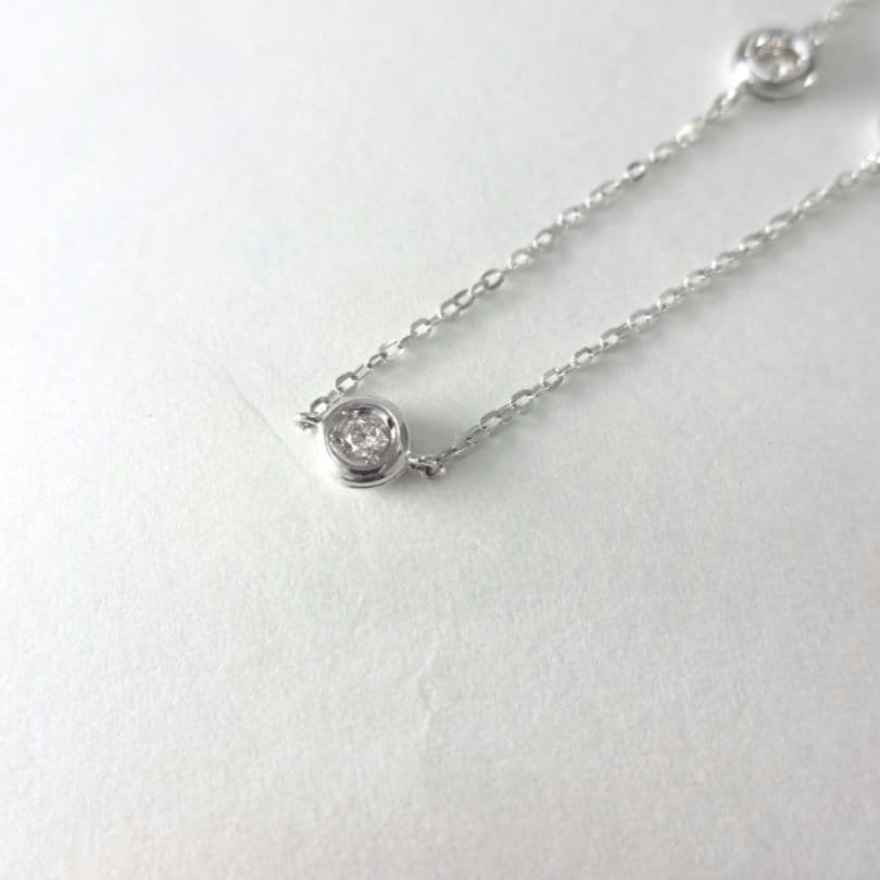 【hiroro様】0.10ct　ダイヤモンド　ステーション　ブレスレットプラチナ