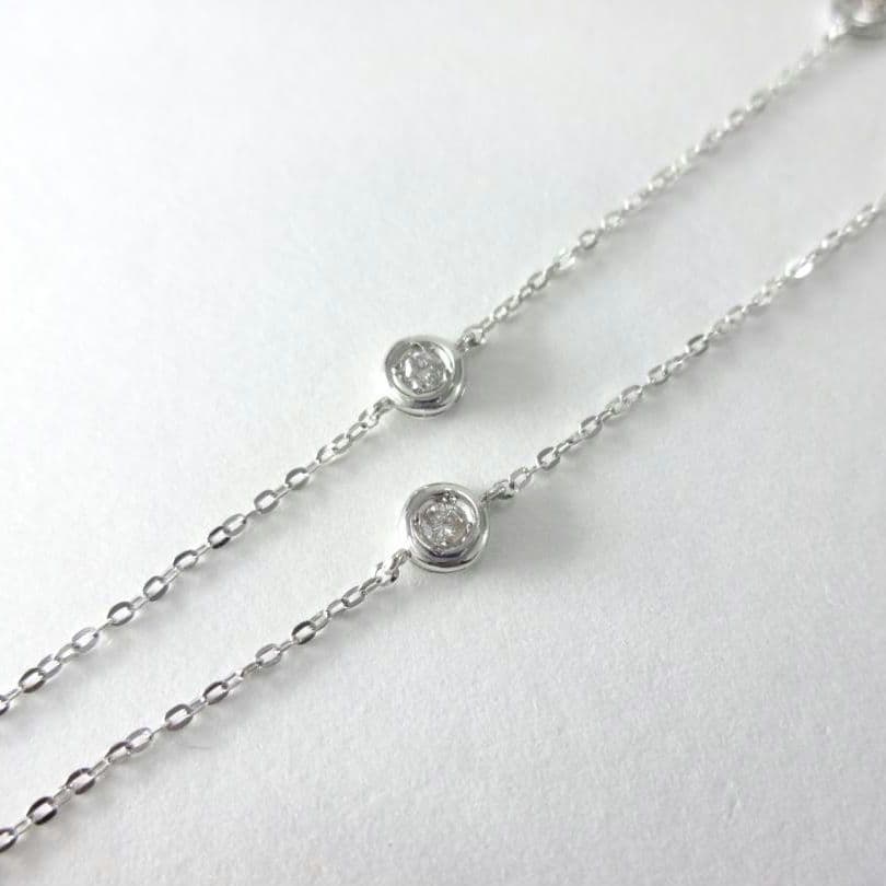 【hiroro様】0.10ct　ダイヤモンド　ステーション　ブレスレットプラチナ