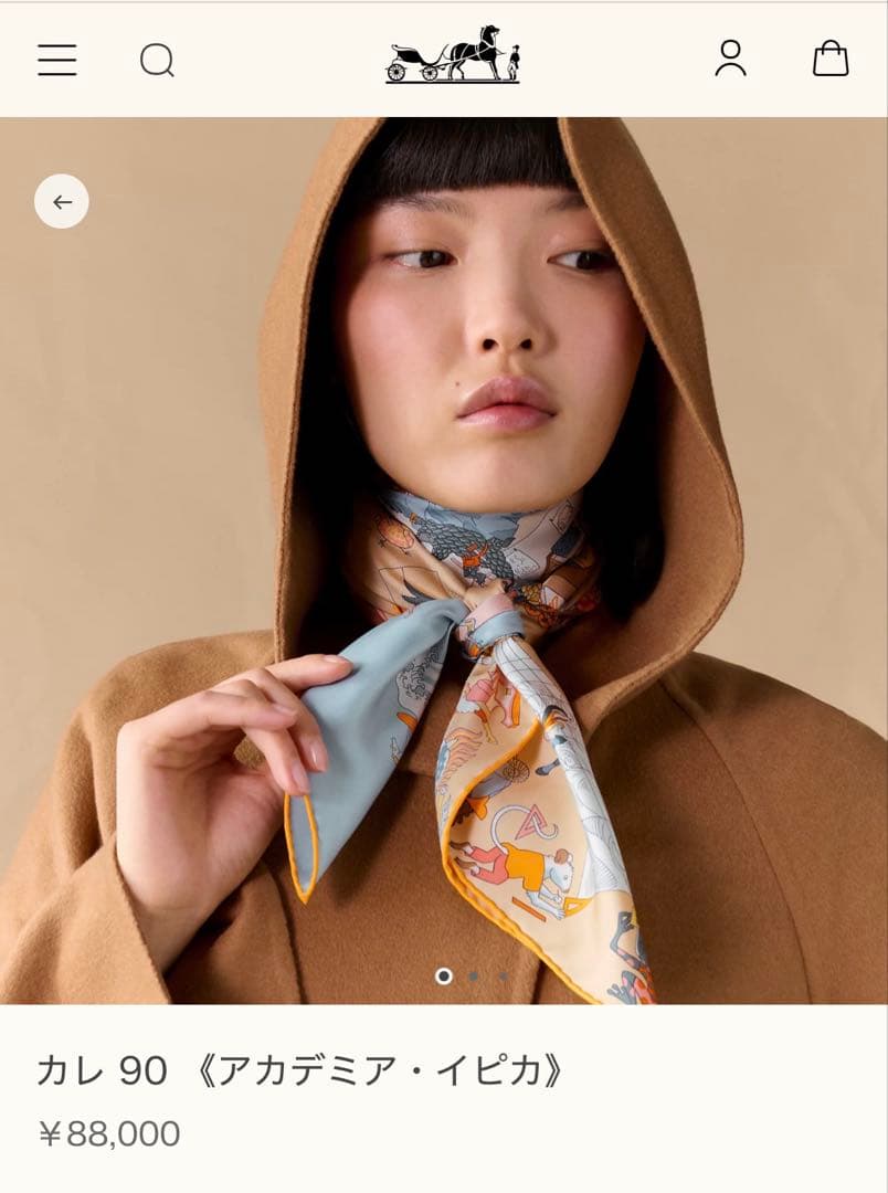 エルメス　スカーフ　カレ 90 《アカデミア・イピカ》　富士山　新品未使用