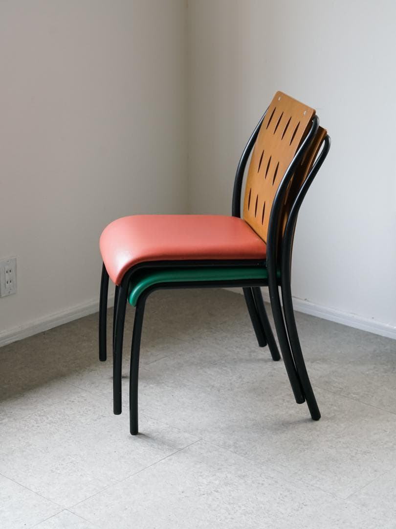 廃盤 \"CRES\" vintage チェア 2脚 レトロ ポストモダン