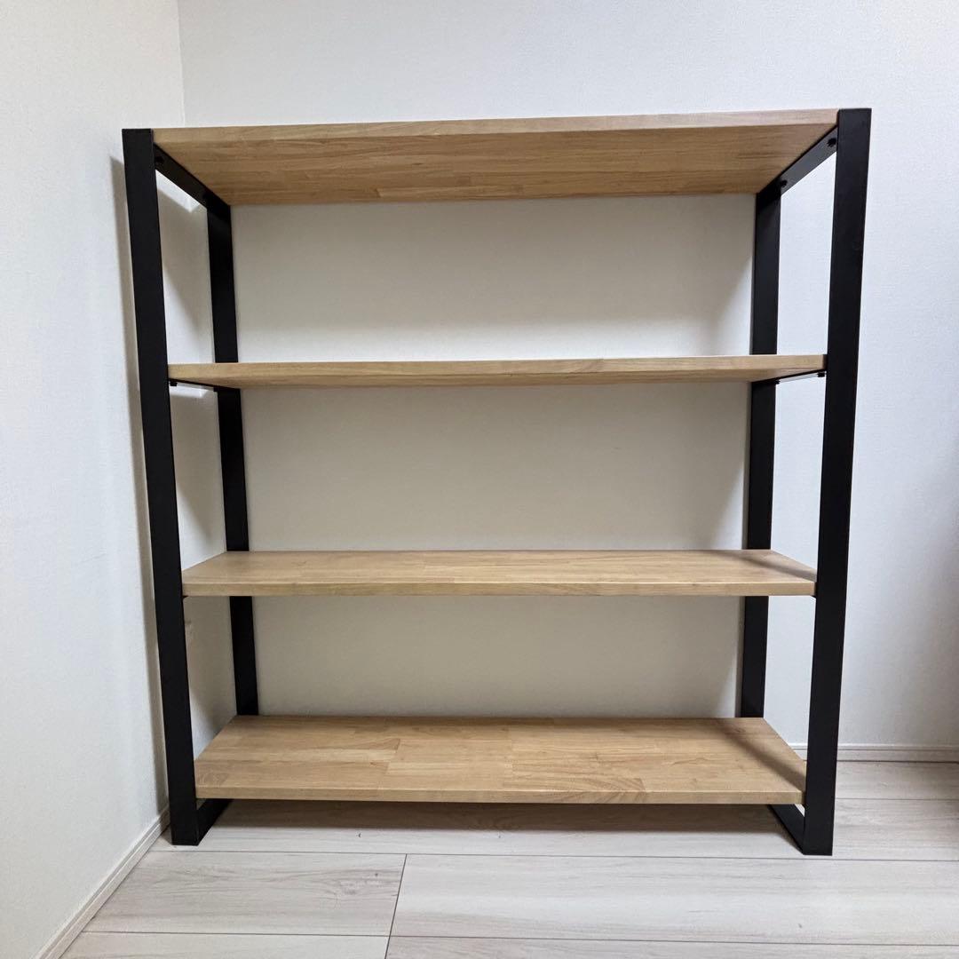 KANADEMONO かなでもの THE SHELF ラバーウッド THE SHELF / ラバーウッド ナチュラル × Black Steel – KANADEMONO
