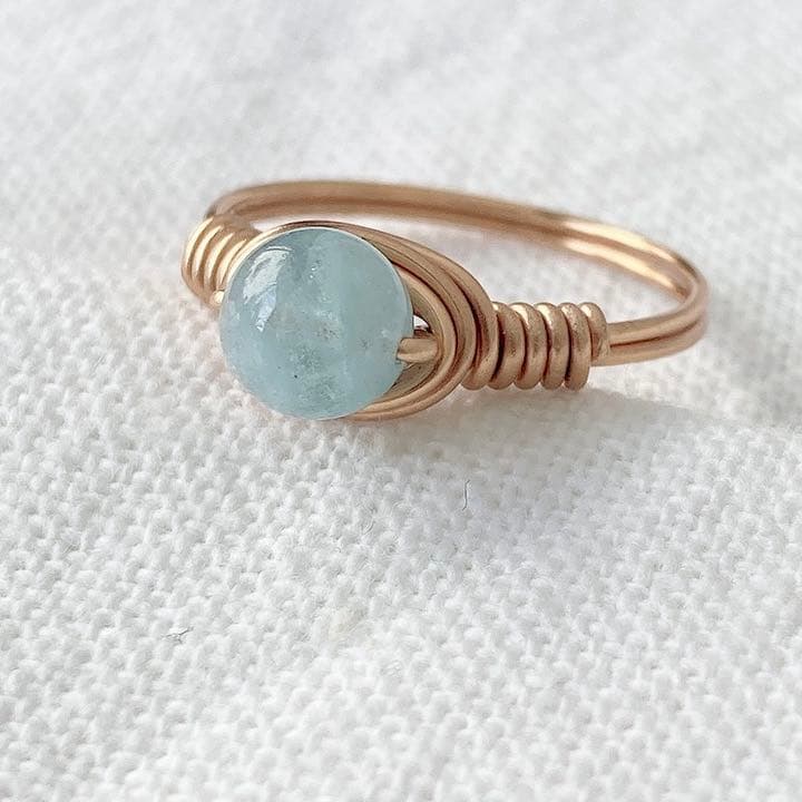 アクアマリン g391 天然石リング ete agete nojess - メルカリ