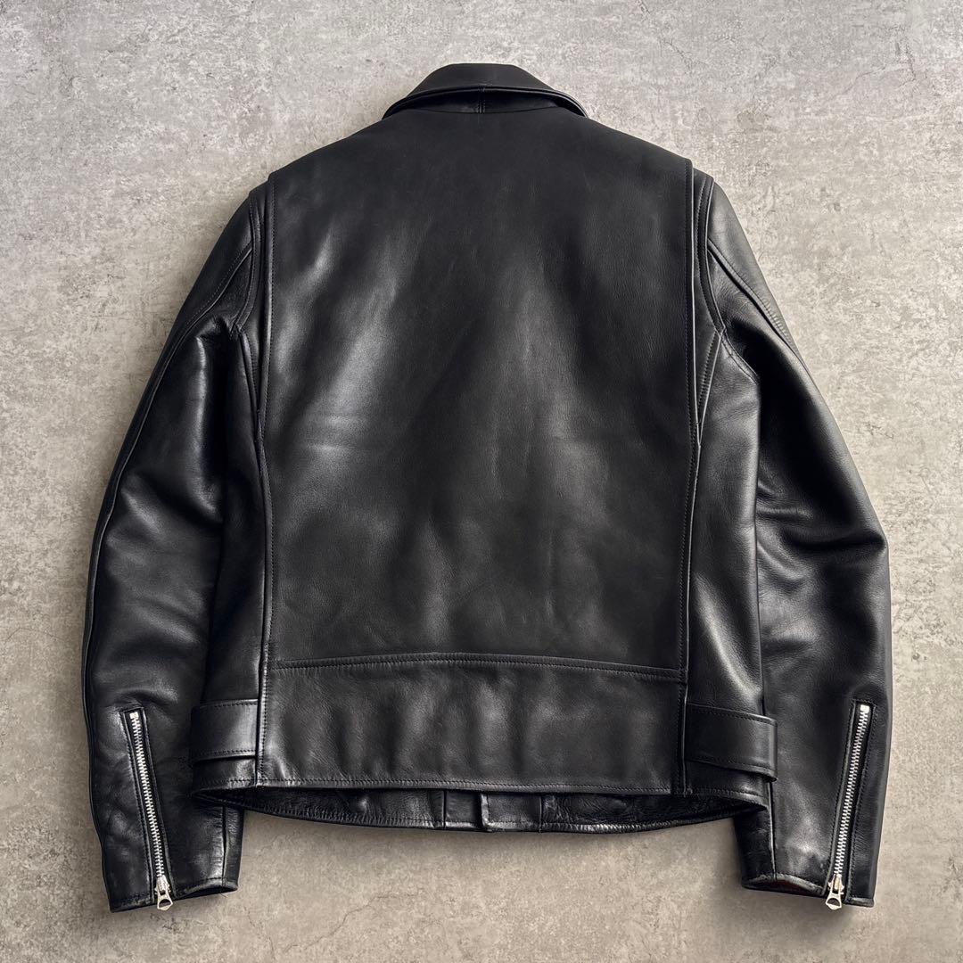 美品□WACKO MARIA ワコマリア 【L】ライダースジャケット ダブル 黒