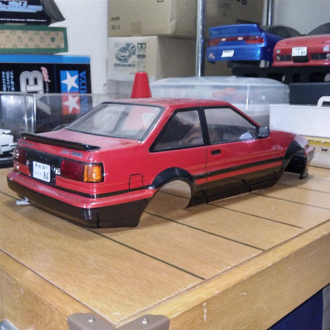 パンドラ　AE86トレノ　 ラジコンボディ 1/10 赤黒