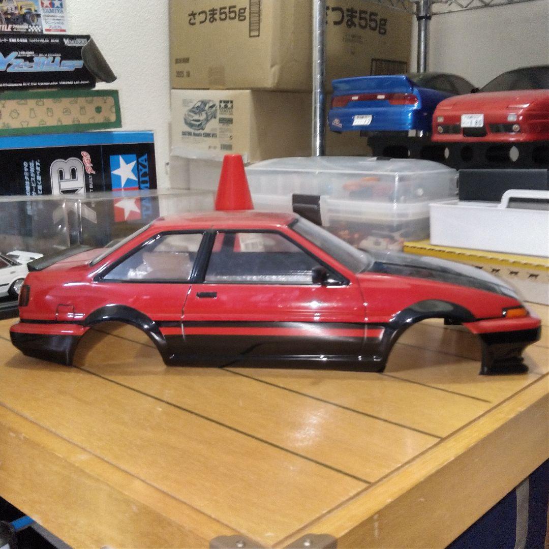 パンドラ　AE86トレノ　 ラジコンボディ 1/10 赤黒