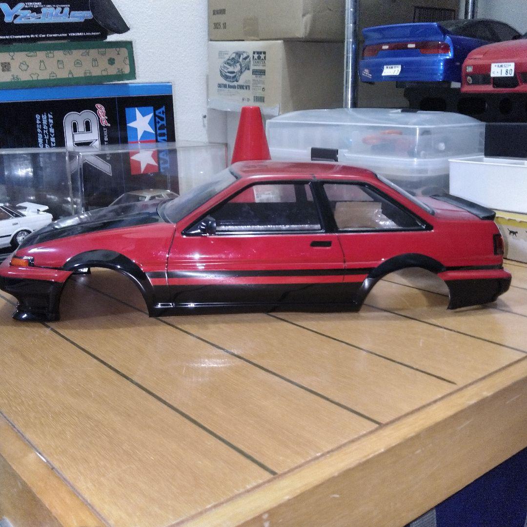パンドラ　AE86トレノ　 ラジコンボディ 1/10 赤黒