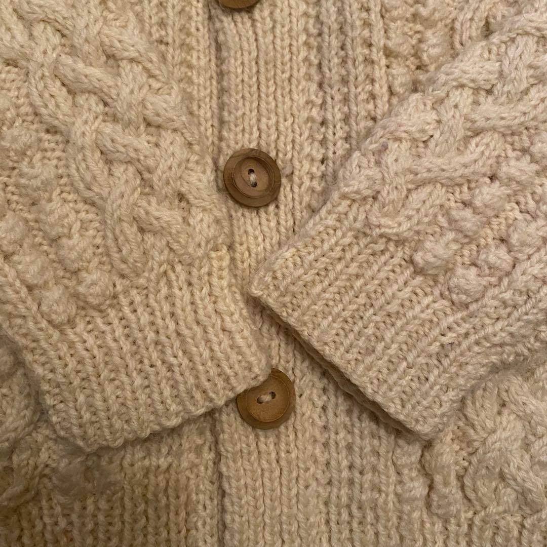 インバーアラン 4A ケーブルニットカーディガン アイボリー 茶タグ