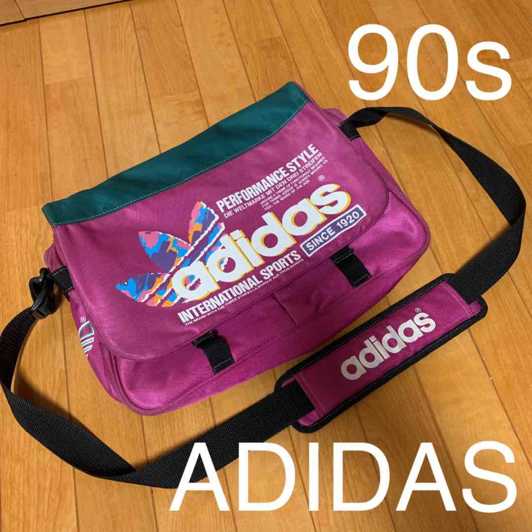 レアビンテージ 90s 派手ダサ Adidasメッセンジャーバック - メルカリ