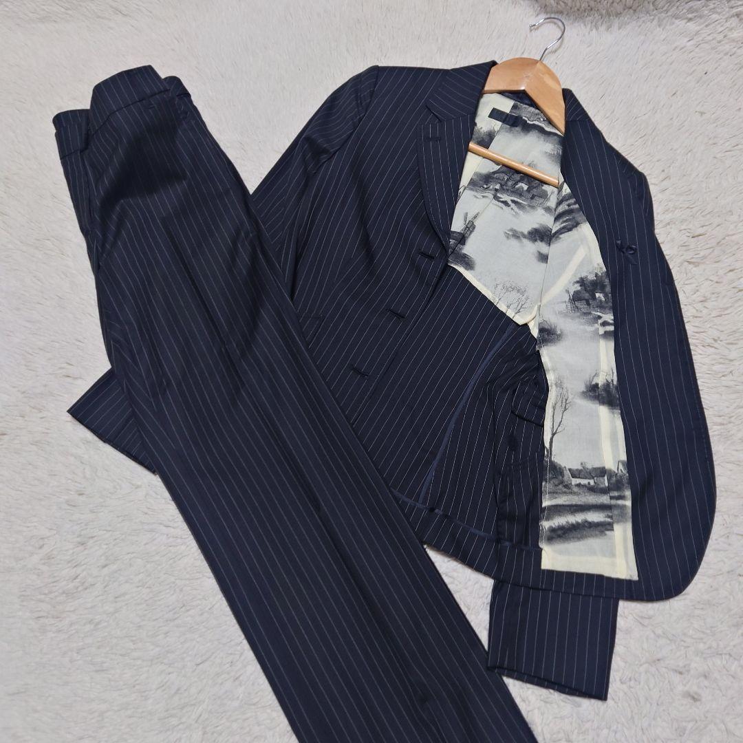 【希少】ポールスミス スーツセットアップ ストライプ 裏地総柄 シルク混 Paul Smith（ポール・スミス） PAUL SMITH COLLECTION セットアップ
