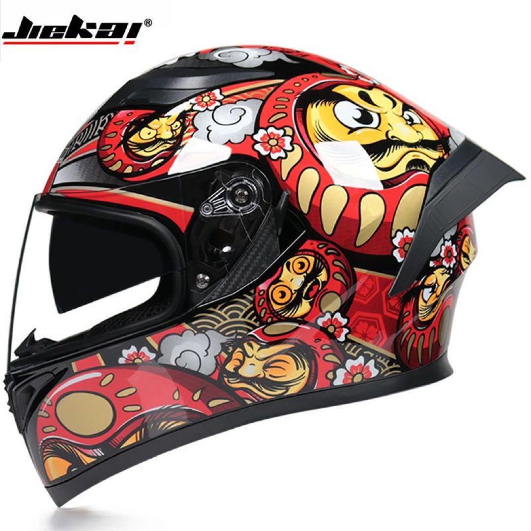 新品レッドフルフェイスヘルメット ダブルレンダブルレンズ シールド2