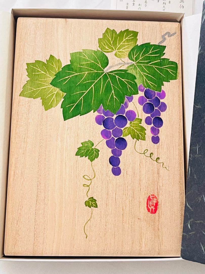 新品　鳩居堂　足立真瑚　綺羅　桐箱　4点　さくら　葡萄　向日葵　しだれ桜