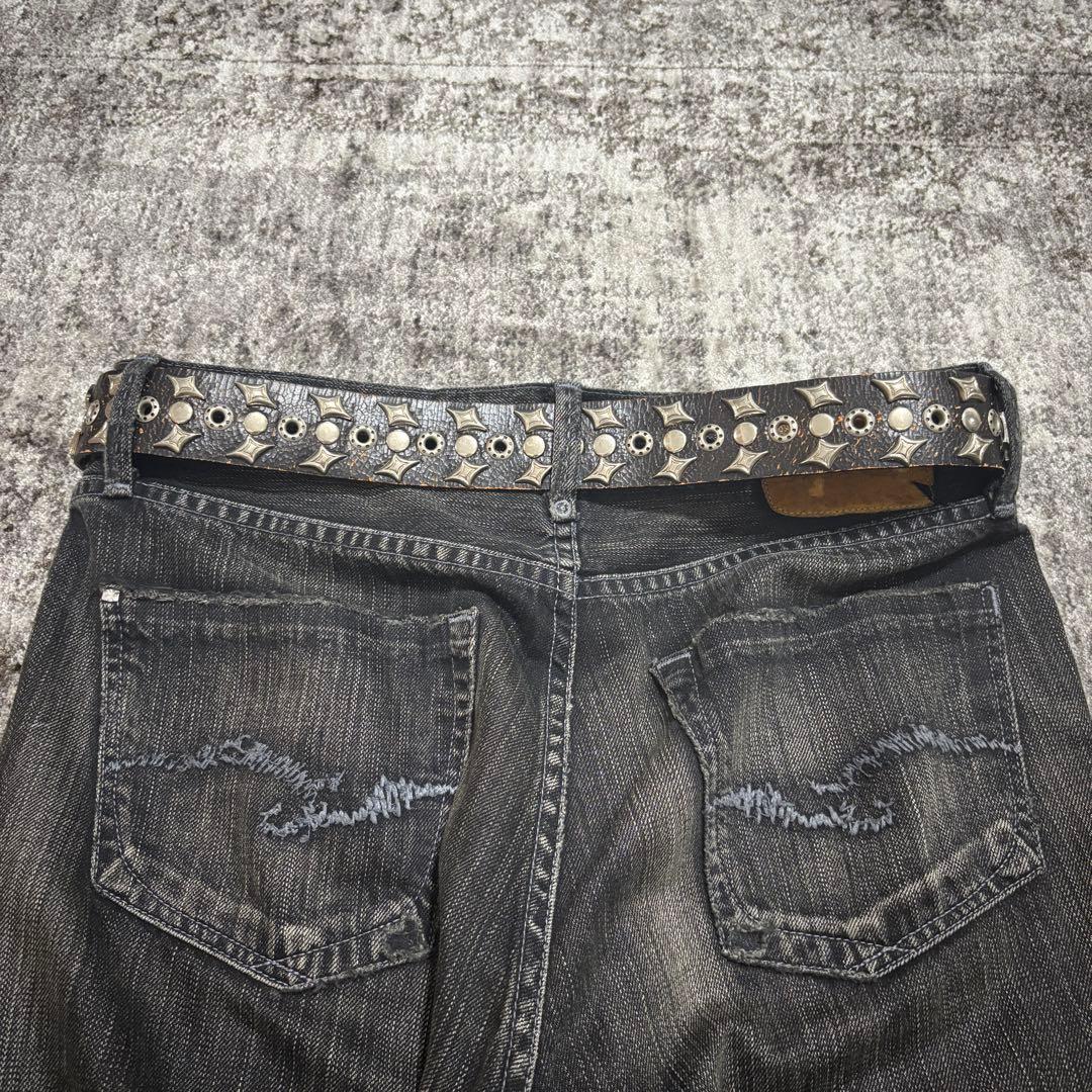 00s Y2K スタッズ ベルト レザー 星 グランジ tornado mart - メルカリ