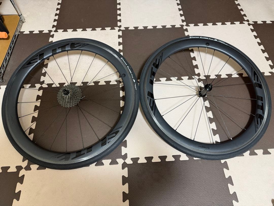 【美品】elitewheels edge50(リムブレーキ) エリートホイール Elite Wheels EDGE 50 Disc カーボン クリンチャー