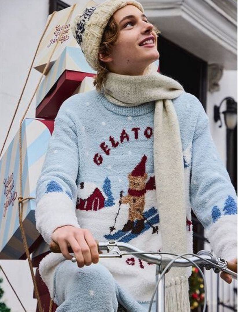 ジェラートピケ オム【HOLIDAY】スキーベアジャガードプルオーバー　L セール】【HOLIDAY】スキーベアジャガードプルオーバー（ルームウェア