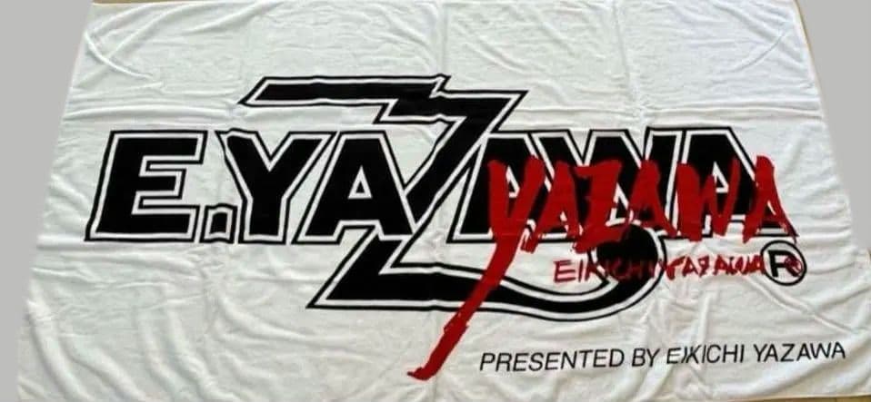 矢沢永吉　スペシャルビーチタオル　SBT　(ロゴフデ)ホワイト/ブラック•レッド