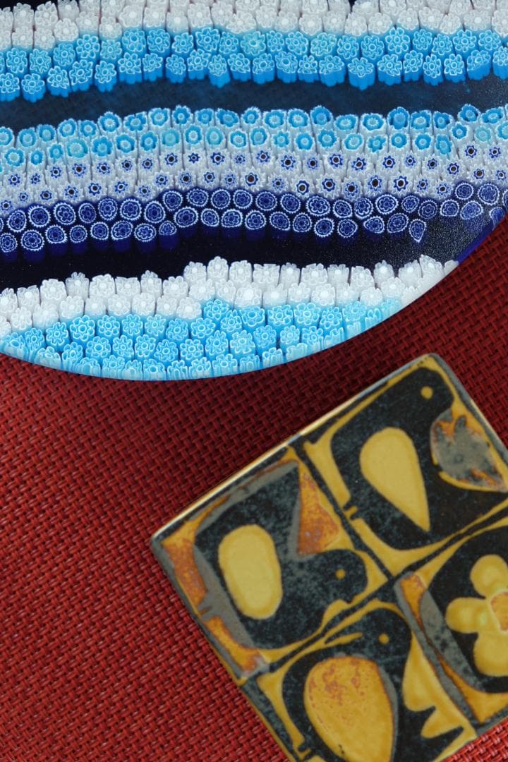 ヴェネチアングラス ミルフィオリ プレート エルコーレモレッティ 飯塚亜裕子