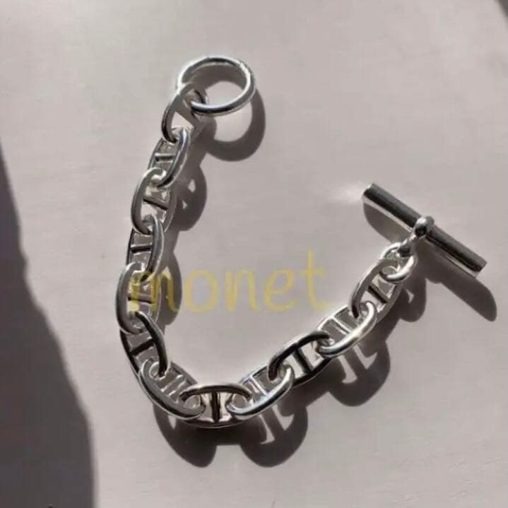 シルバー925 アンカーチェーンブレスレット 20cm GM - メルカリ