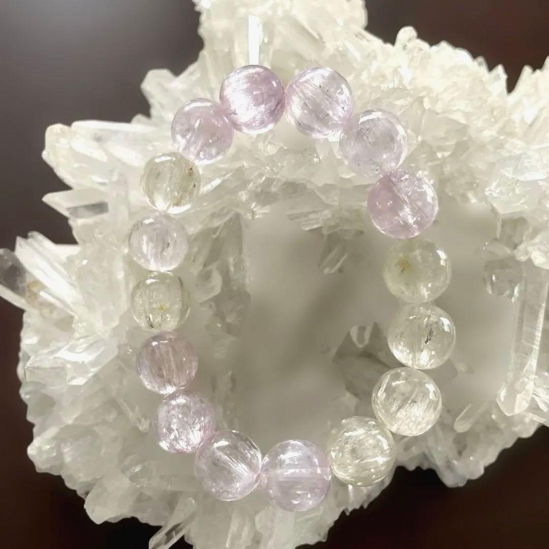 クンツァイトAAA 宝石質10mmブレスレット キャッツアイ効果抜群