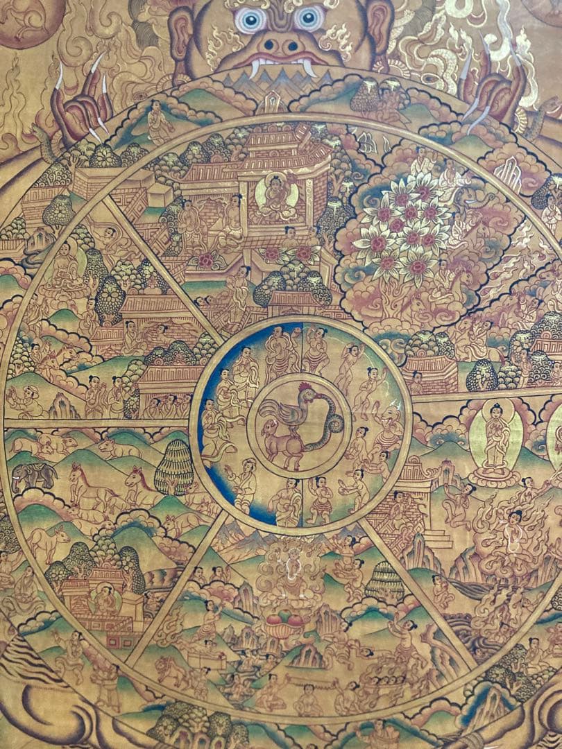 チベット 曼荼羅 マンダラ カーラチャクラ 仏画 タンカ 掛軸 観音 菩薩