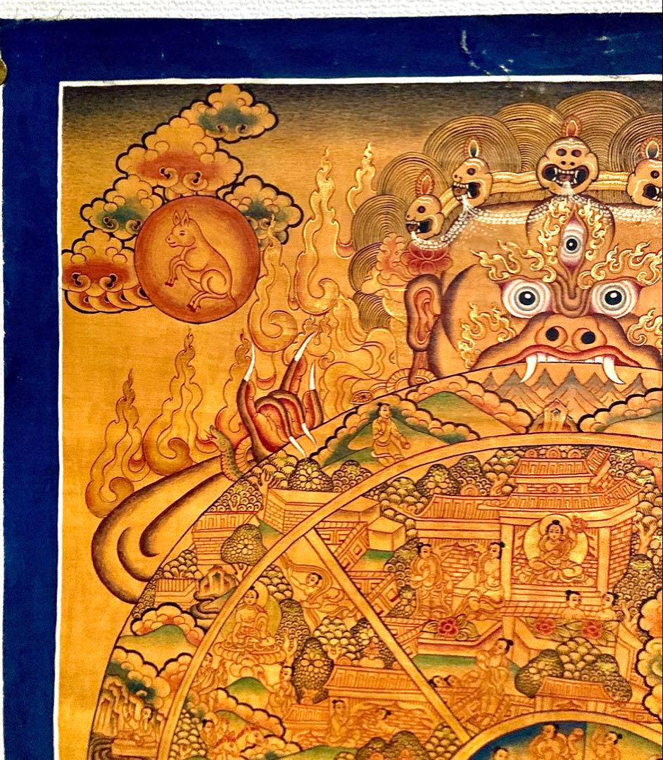 チベット 曼荼羅 マンダラ カーラチャクラ 仏画 タンカ 掛軸 観音 菩薩