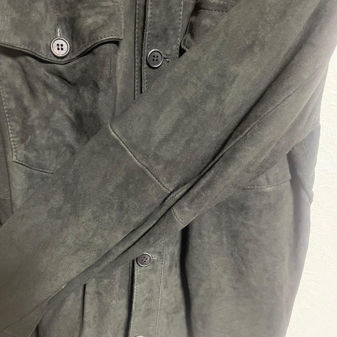 EMMETTI スエード カーキ オリーブ ゴートスキン シャツ 50 - メルカリ