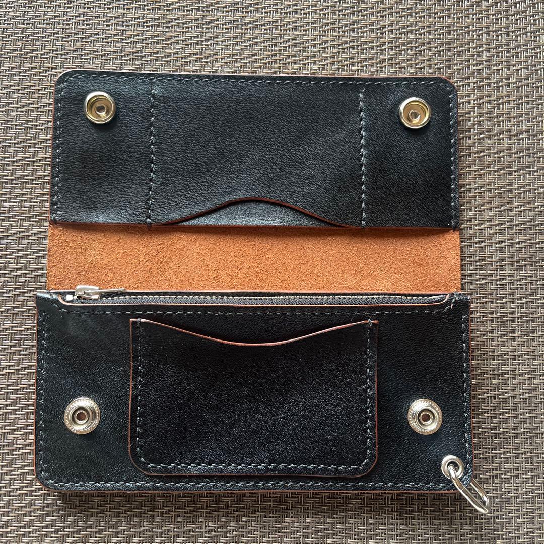 MARYAM 馬革 ロングトラッカーウォレット 茶芯 ニッケル - メルカリ