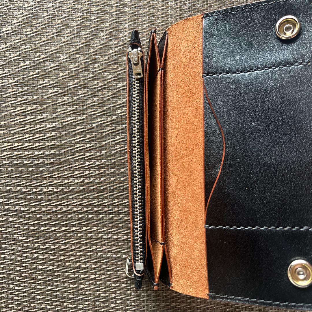 MARYAM 馬革 ロングトラッカーウォレット 茶芯 ニッケル - メルカリ