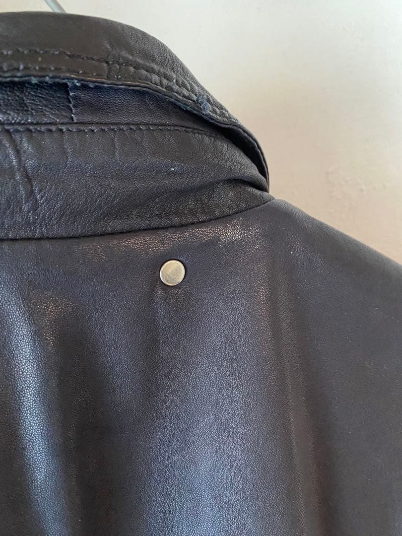 イタリア製 90s〜 BROGDEN シープスキン シングルライダースジャケット