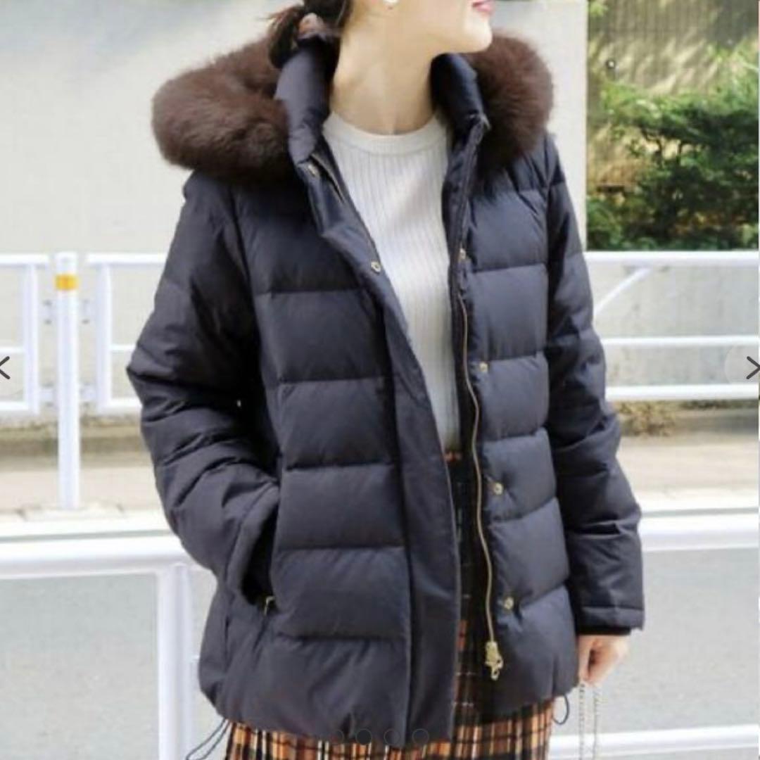 美品 IENA P/タフタ ショートダウンコート ネイビー - メルカリ