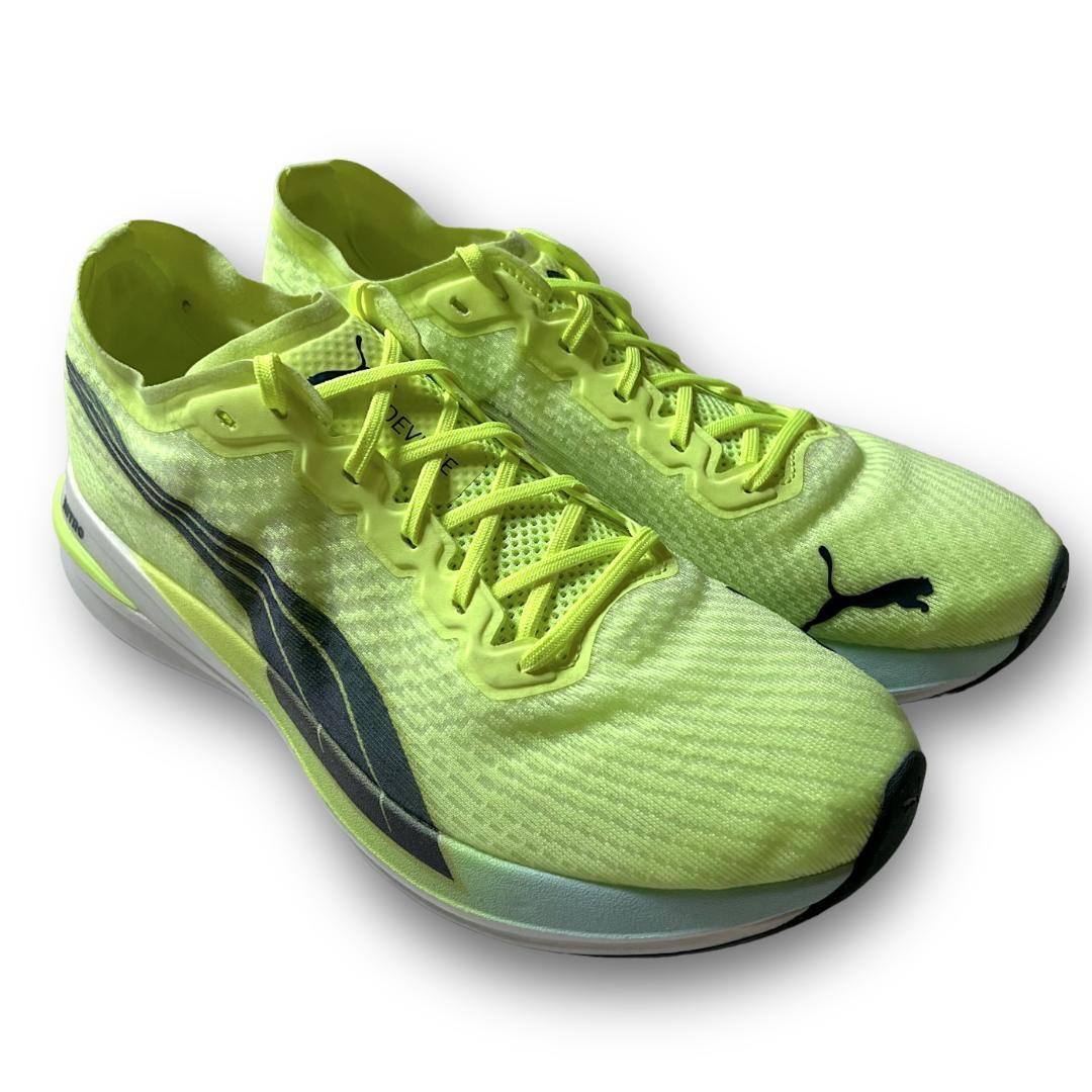 28.5cm プーマ ディヴィエイトニトロ ランニングシューズ イエロー系