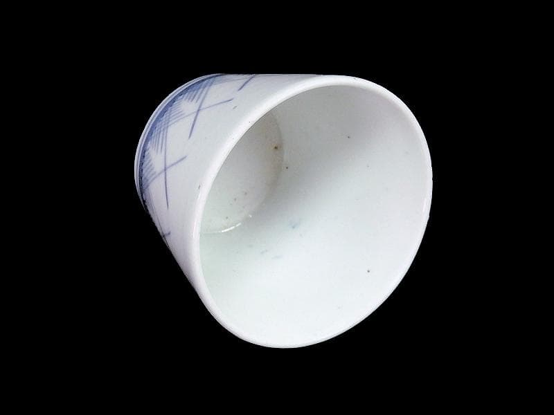 古伊万里 染付 桧垣草紋の図 蕎麦猪口 江戸期 080AS-CDf - メルカリ