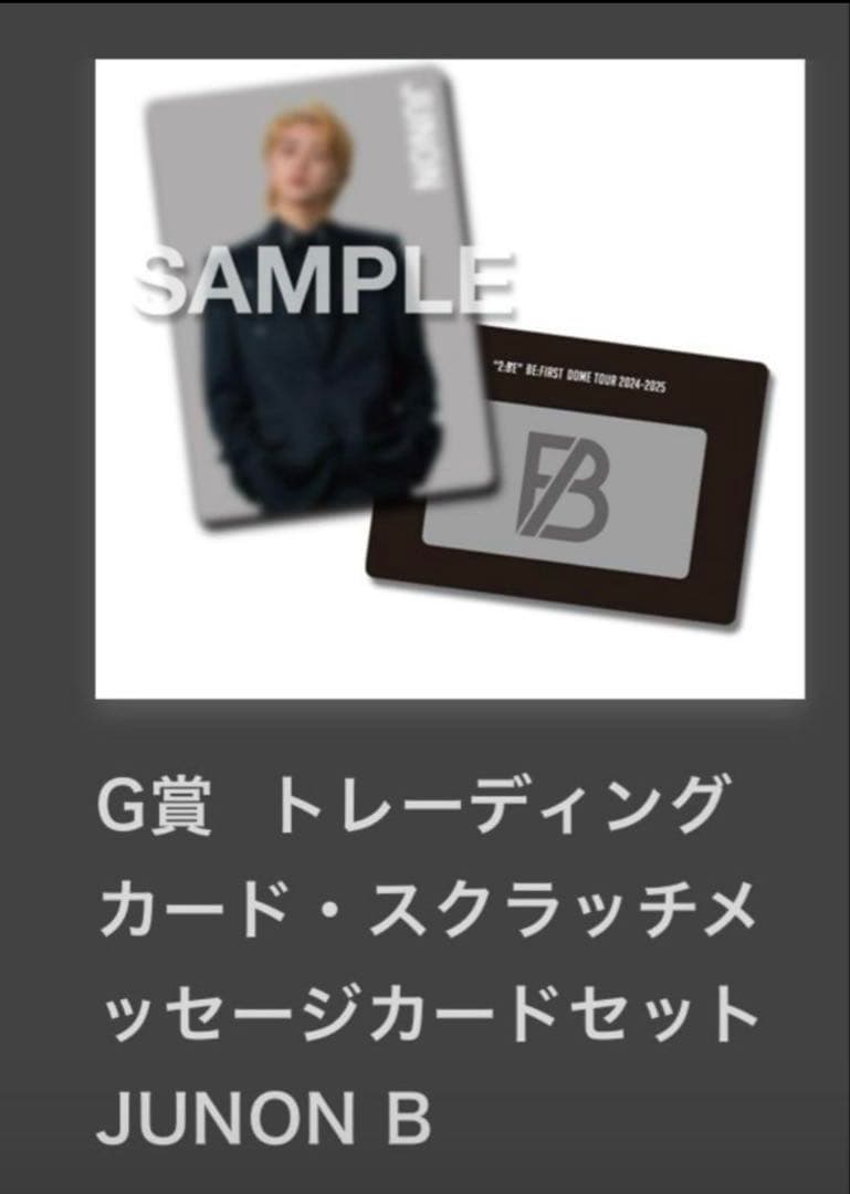 おまけ銀テープ付き　BE:FIRST DOME TOUR “2:BE” ジュノン