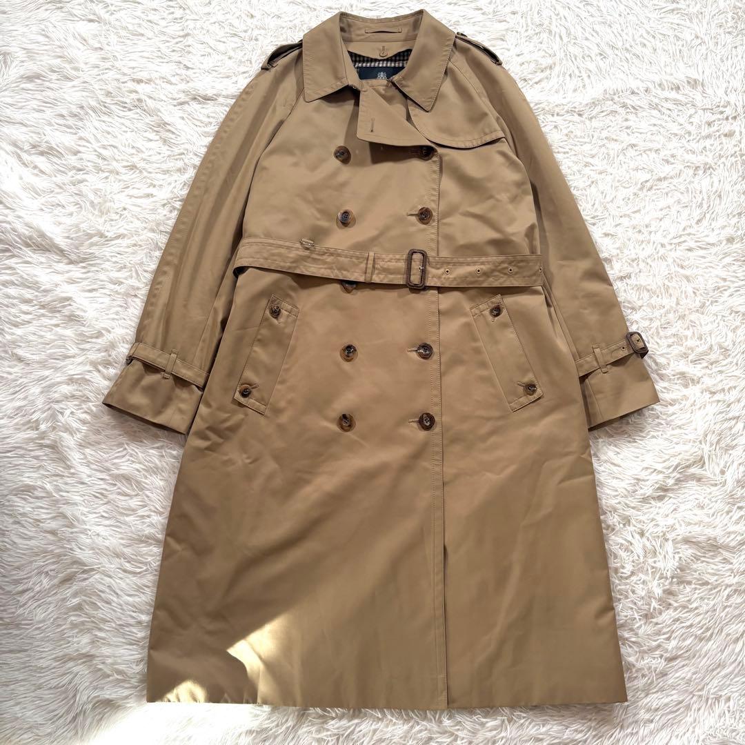 アクアスキュータム トレンチコート ブルー 青 ライナー ベルト ダブル