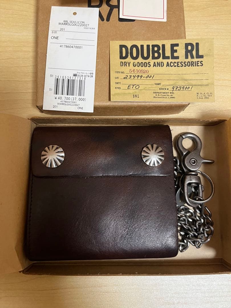 最終価格 RRL コンチョ レザー チェーン ウォレット 美品 タグ付き