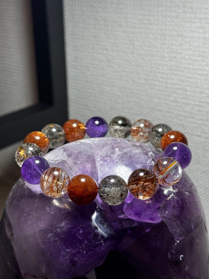 天然石スーパーセブンブレスレット　13.5mm＋　♯2