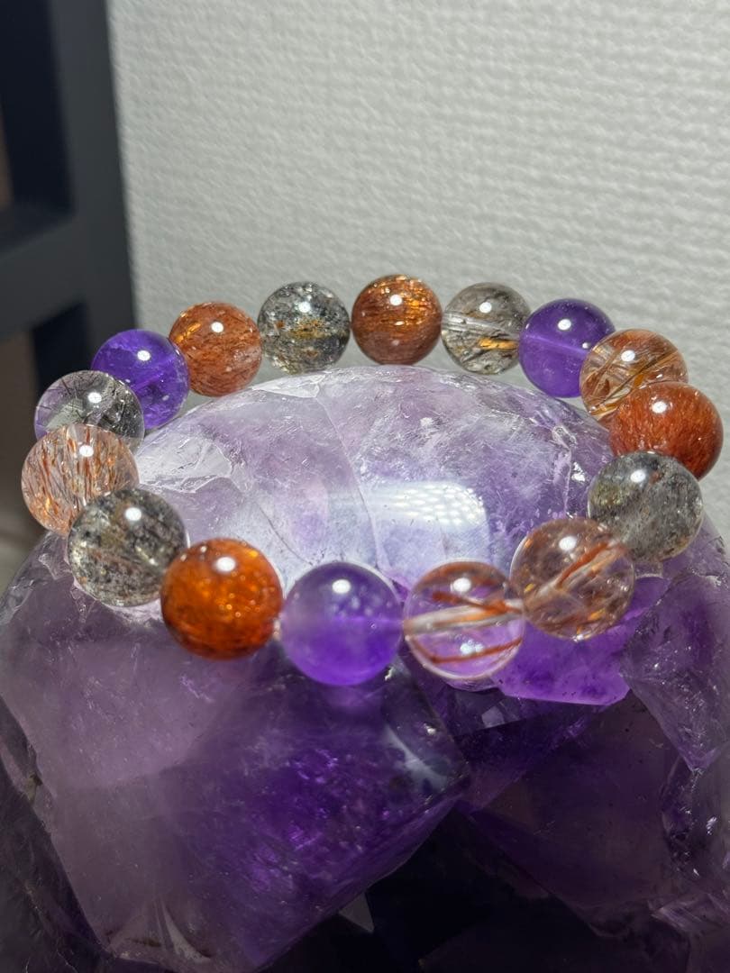 天然石スーパーセブンブレスレット　13.5mm＋　♯2