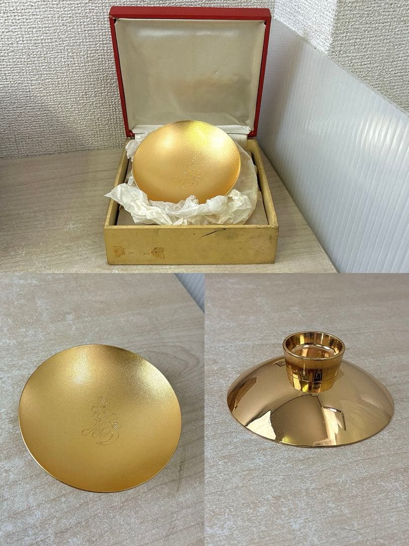 O*n様 24KGP金盃 朱肉 金属品等まとめ 高砂殿 平安閣 記念品 金属工芸