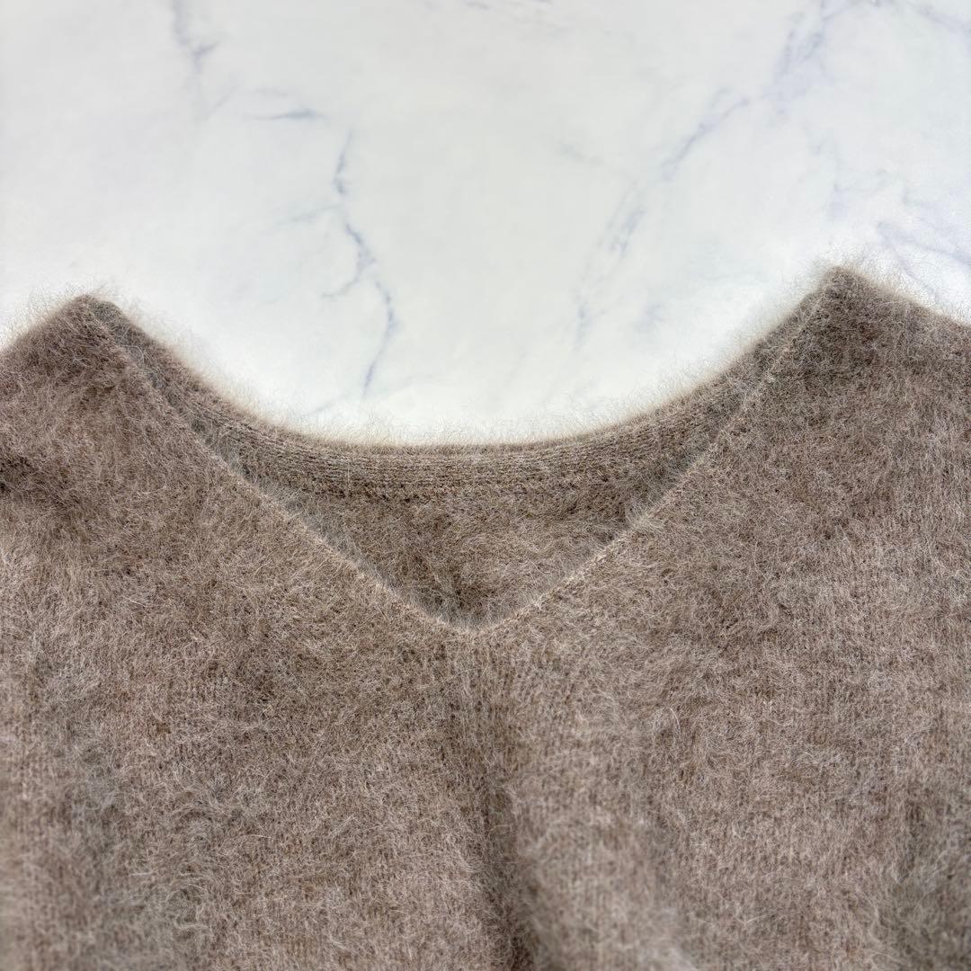 美品 バンヤードストーム FOXカシミヤVネックニット 24AW モカブラウン