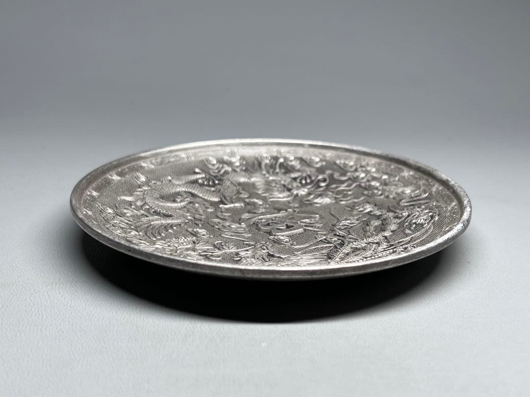 中国美術 唐物 小皿 龍鳳紋 茶托 煎茶道具 極細工 「福」 コレクション