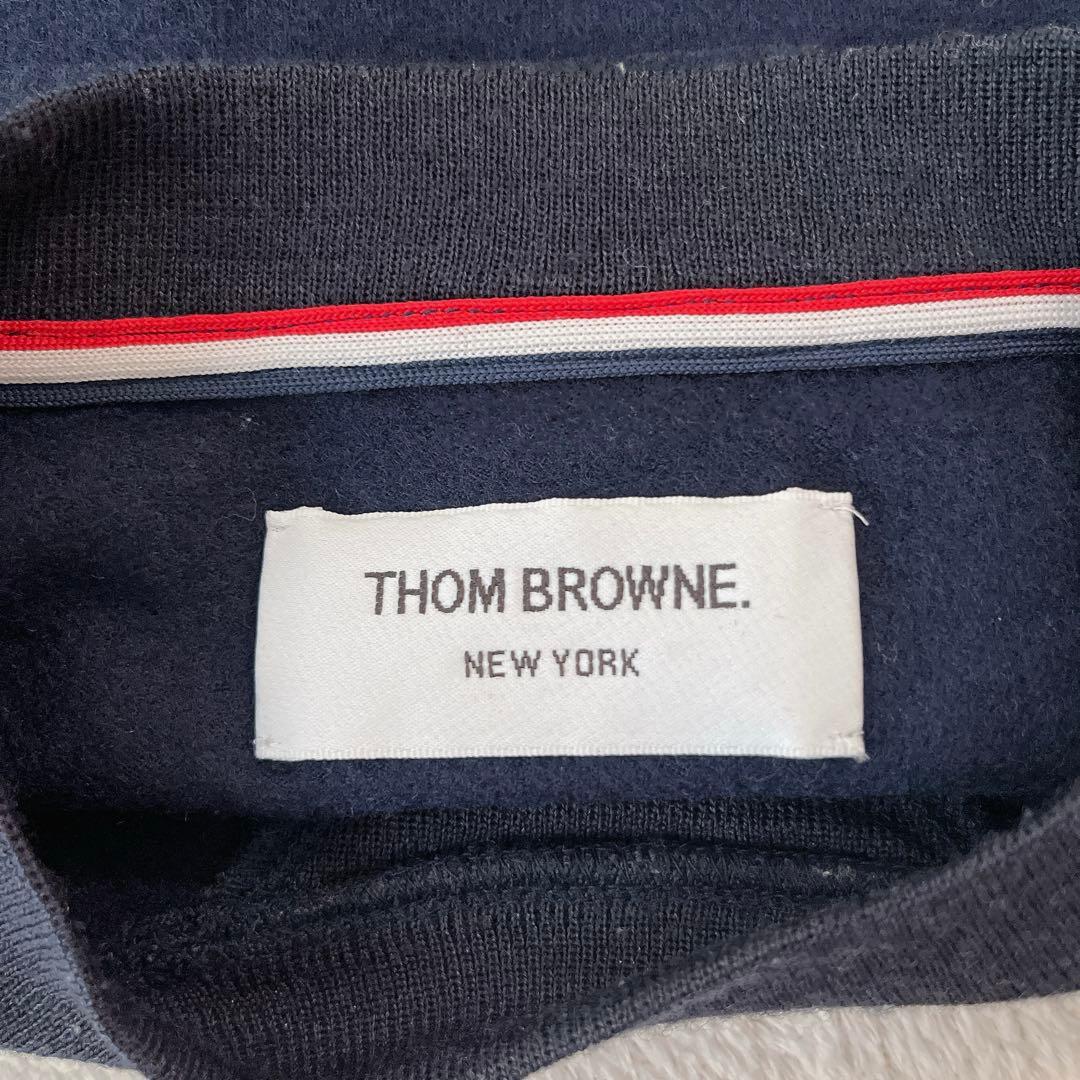 未使用級☆THOM BROWNE☆希少 ウールボーダーニット ネイビー 兼用 S