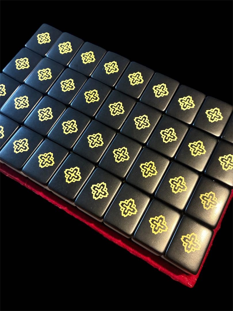 麻雀牌 麻雀セット 背黒 ブラック 法悦 ミズノ丸一 希少 本革