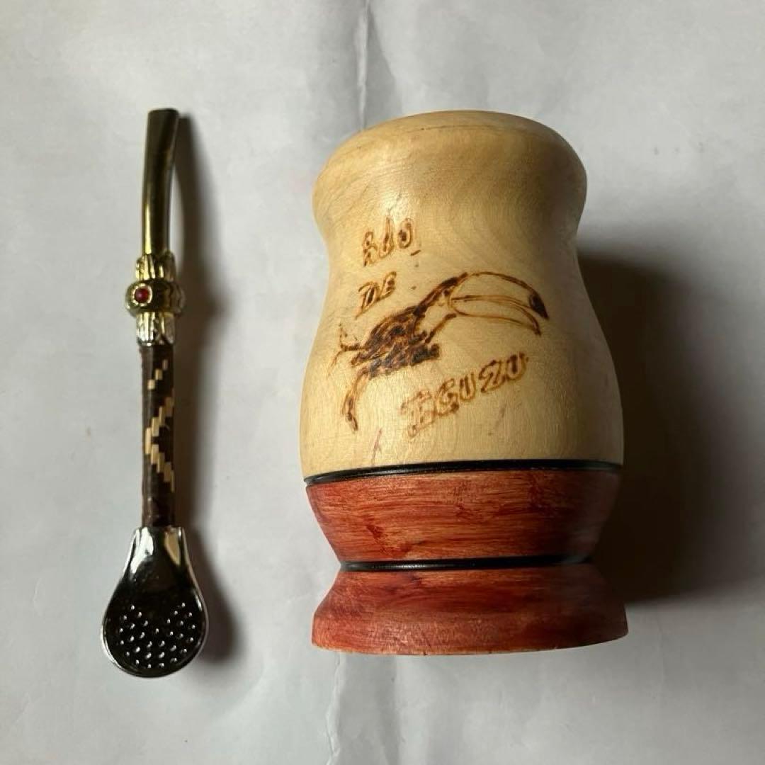 マテ茶器 マテ壺 ボンビージャ セット 南米ミシオネス州 - メルカリ