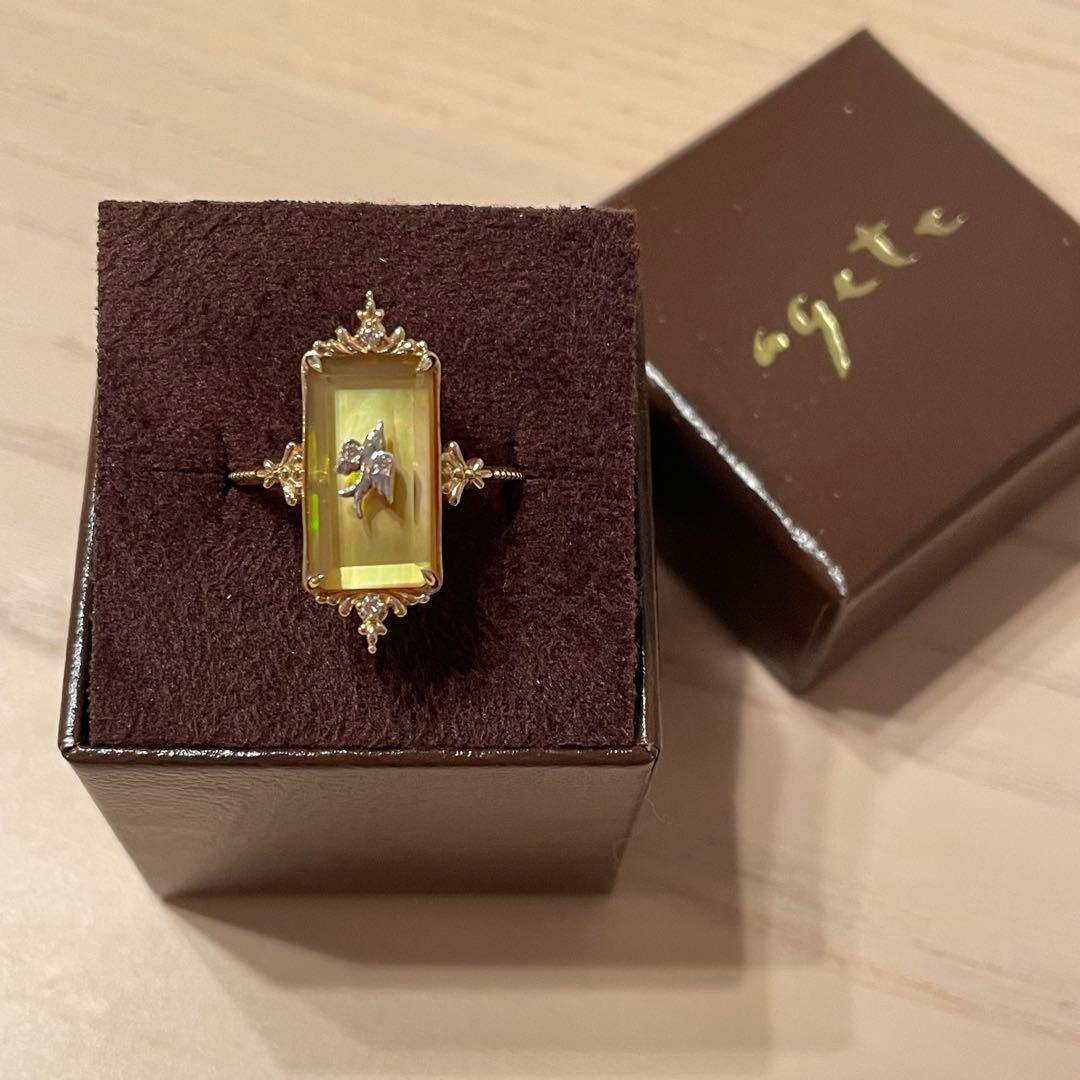 【新品】agete アガット　K10 SILVER ゴールドリング　シトリン　鳥 K10リング | アガット(agete) | マルイウェブチャネル